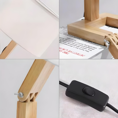 Mello | Bordslampa i trä med tygskärm och stilren design för heminredning
