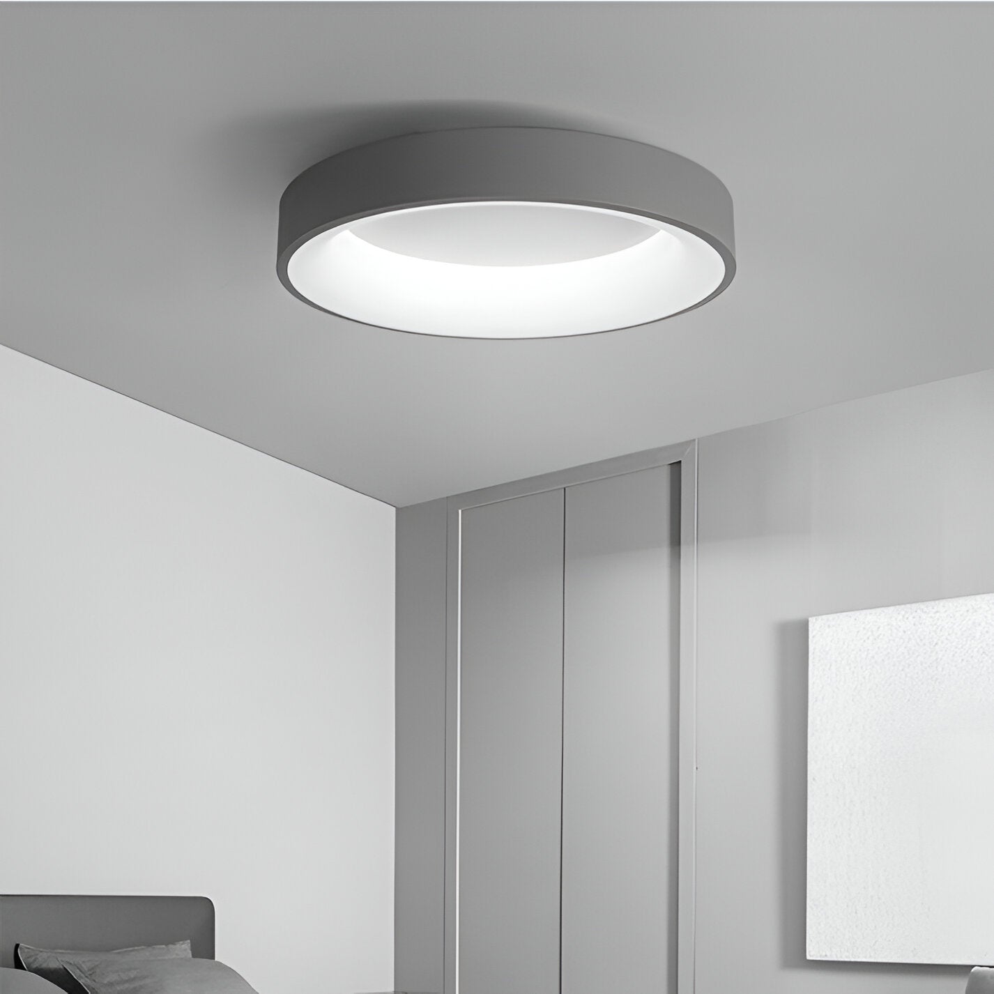 Modern Rund LED Taklampa i Akryl – Nordisk Minimalistisk Plafond för Inomhusbelysning