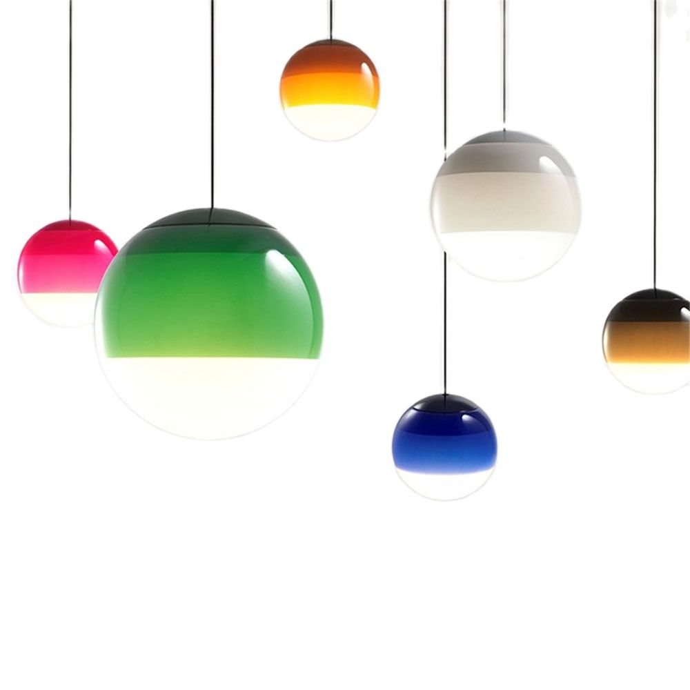 Modern färgglad glasboll pendellampa för matsal, vardagsrum och hotell