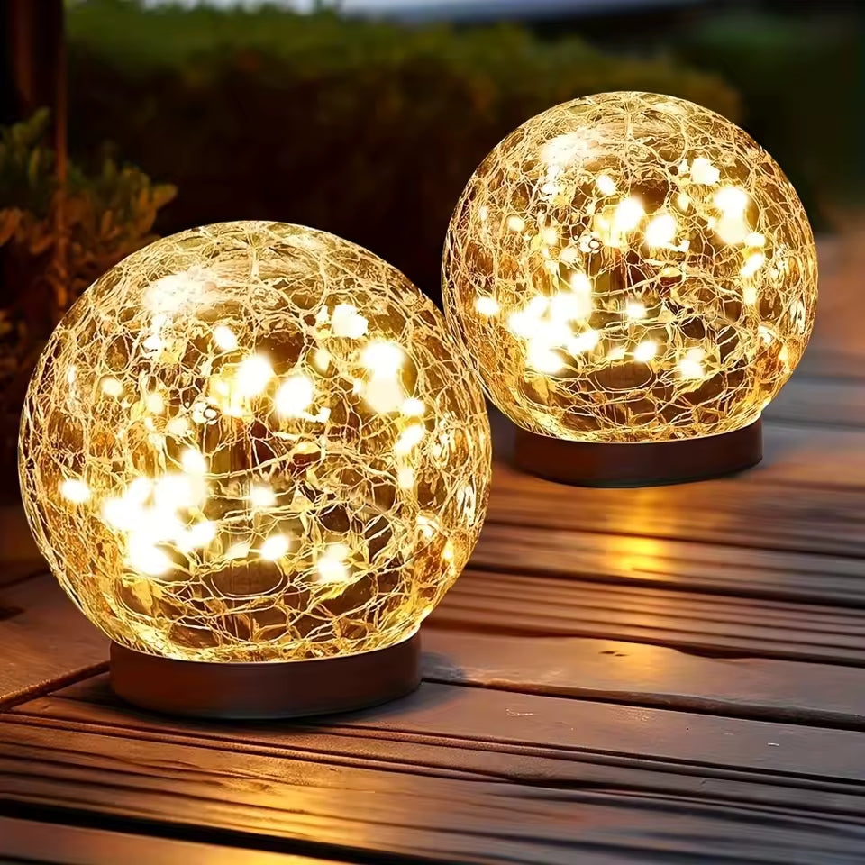 Lumiorb | Solar spruckna glas klotlampor IP65 för uteplats, trädgård och gård
