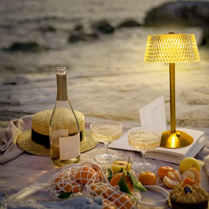 Elindra | Kristall bordslampa med dimbart LED-ljus och smidig touchkontroll