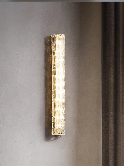 Modern vägglampa i koppar med kristall – lyxig minimalistisk LED-belysning för sovrum och vardagsrum