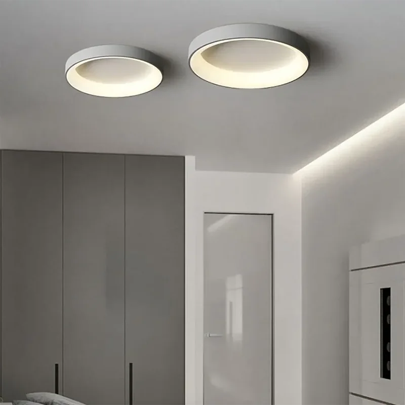 Modern Rund LED Taklampa i Akryl – Nordisk Minimalistisk Plafond för Inomhusbelysning