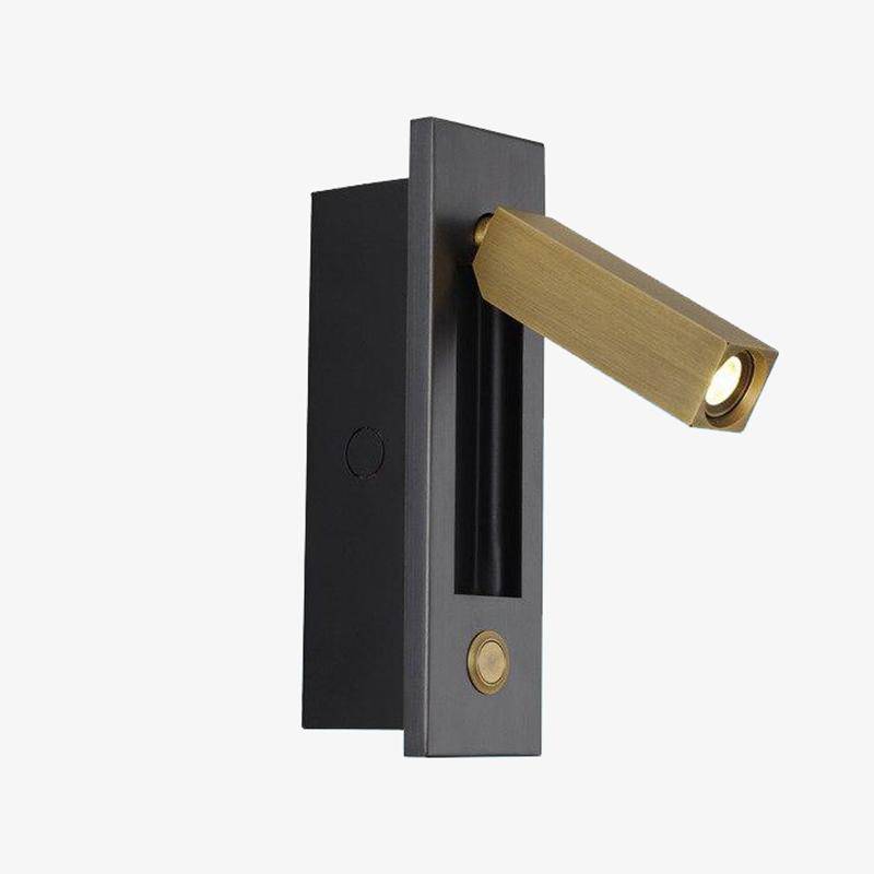 Vägglampa LED i metall med läsarm och infällbar design