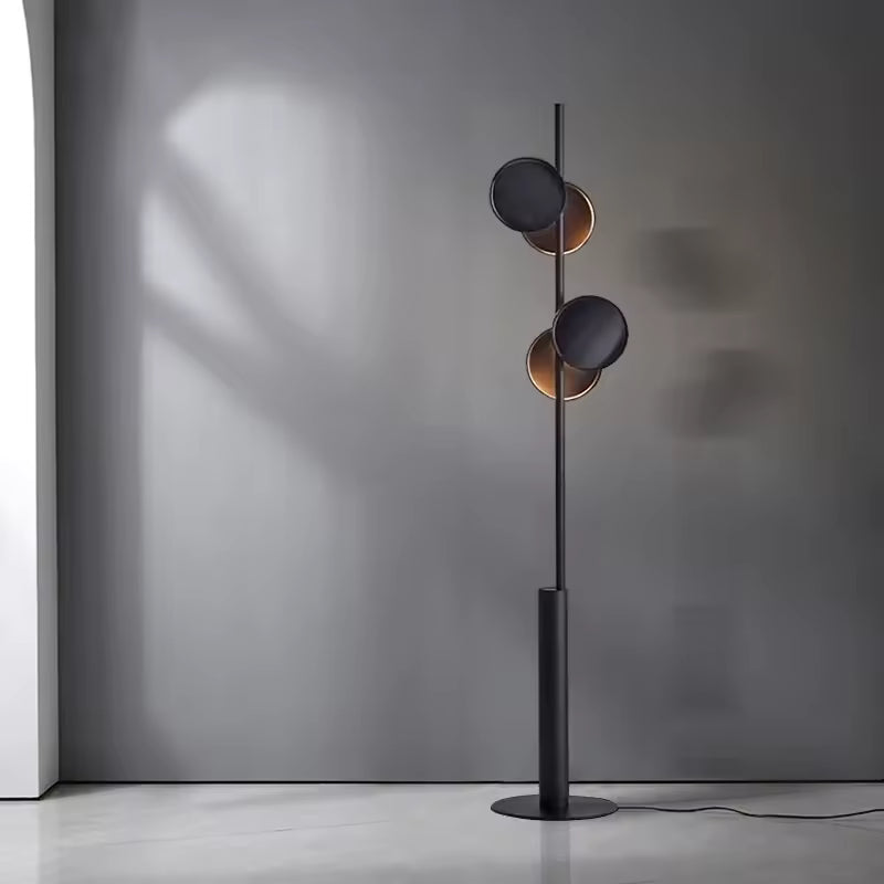 Typo | Nordisk svart minimalistisk golvlampa med LED-belysning uppåt och nedåt