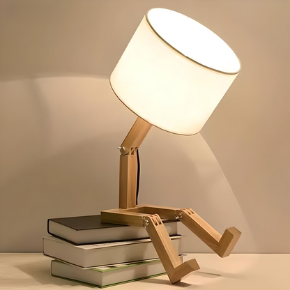 Mello | Bordslampa i trä med tygskärm och stilren design för heminredning