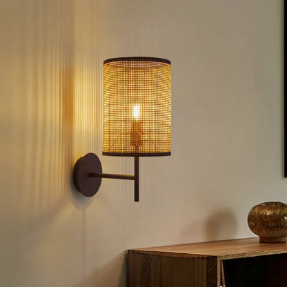 Wabi Sabi Vägglampa i Rattan – handgjord japansk design