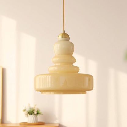 Skulptural pendellampa i glas med modern design för kök matsal och vardagsrum