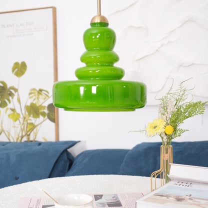 Skulptural pendellampa i glas med modern design för kök matsal och vardagsrum