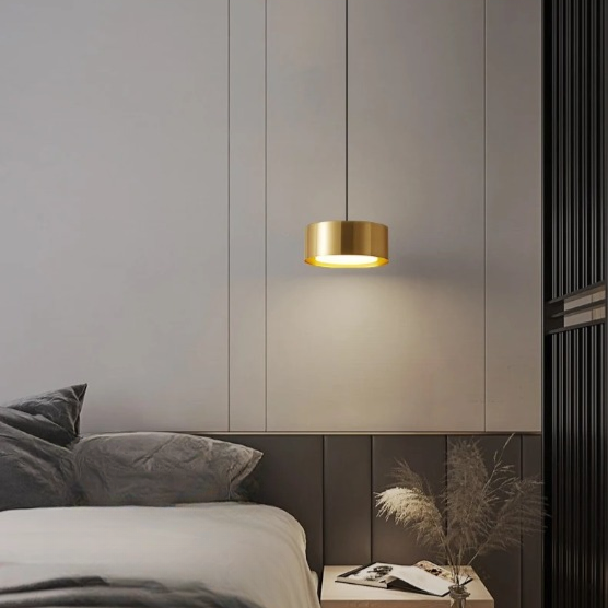 Modern rund akryl taklampa med aluminiumram och LED för sovrum kök matsal