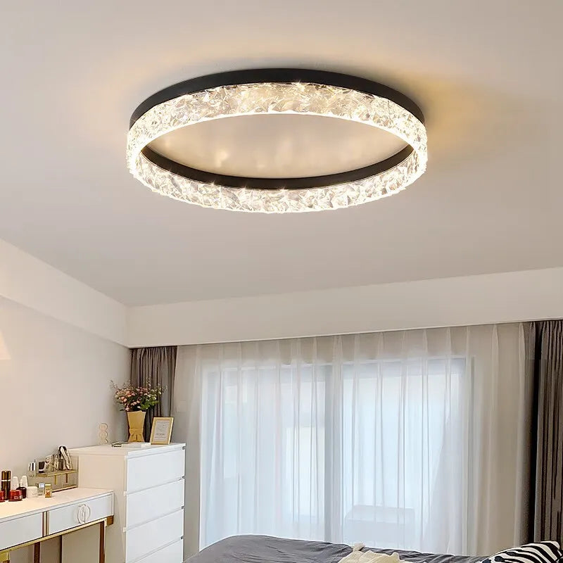 Nordisk kristall taklampa – modern plafond i LED för vardagsrum, sovrum och matsal