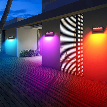 2-pack solcellslampor med 5 LED – vattentäta vägglampor med intelligent sensor (IP65)