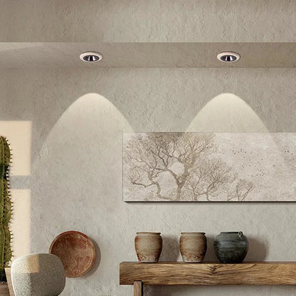 Travertin Infälld LED-Spotlight – Minimalistisk Takspot i Naturlig Sten