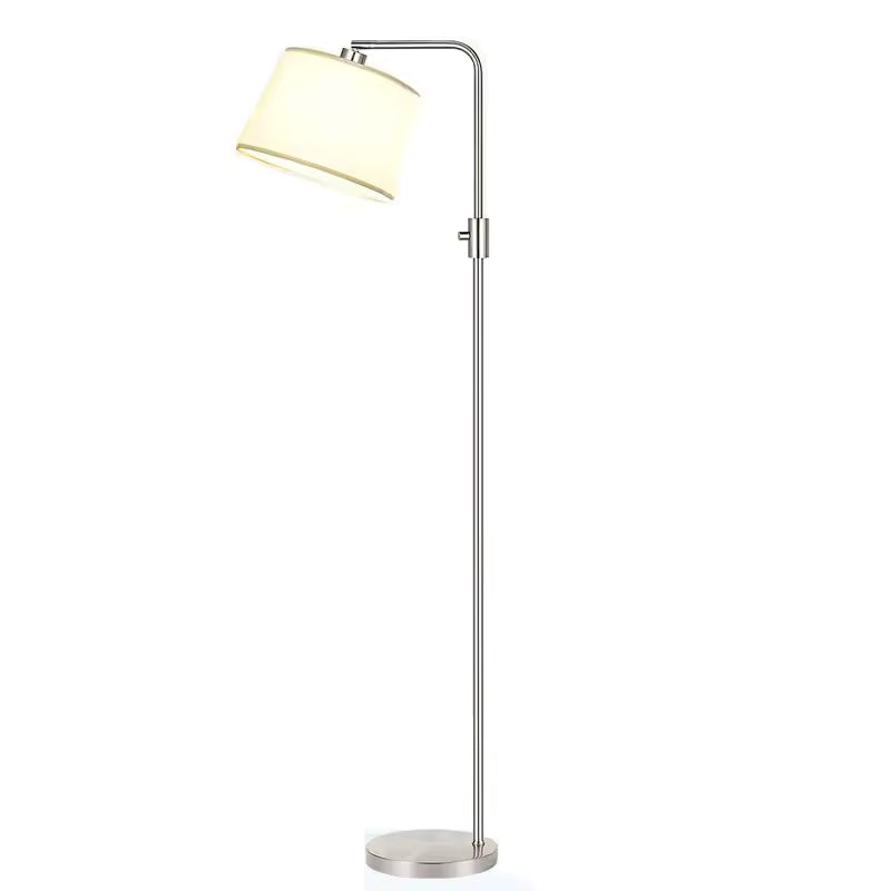 Arcoluxe | LED dimbar båge golvlampa med linneskärm för vardagsrum och sovrum