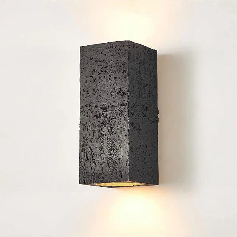 Wabi-sabi vägglampa i betong med nordisk design och varm LED-belysning