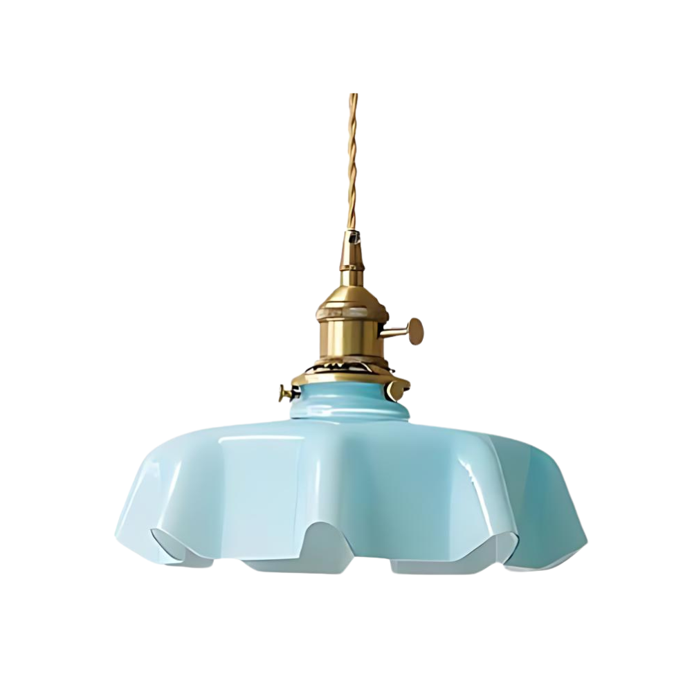 Retro pendellampa i glas och mässing med klassisk design för kök och matsal