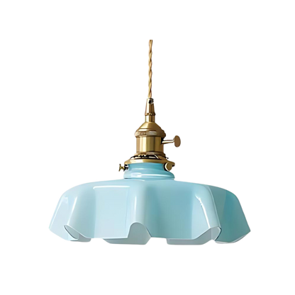 Retro pendellampa i glas och mässing med klassisk design för kök och matsal