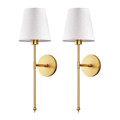 Lumivue | Nordisk vägglampa med tygskärm – (set om 2) för stilren heminredning