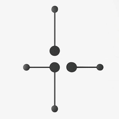 Vägglampa LED i svart metall med konstnärlig design och rund form