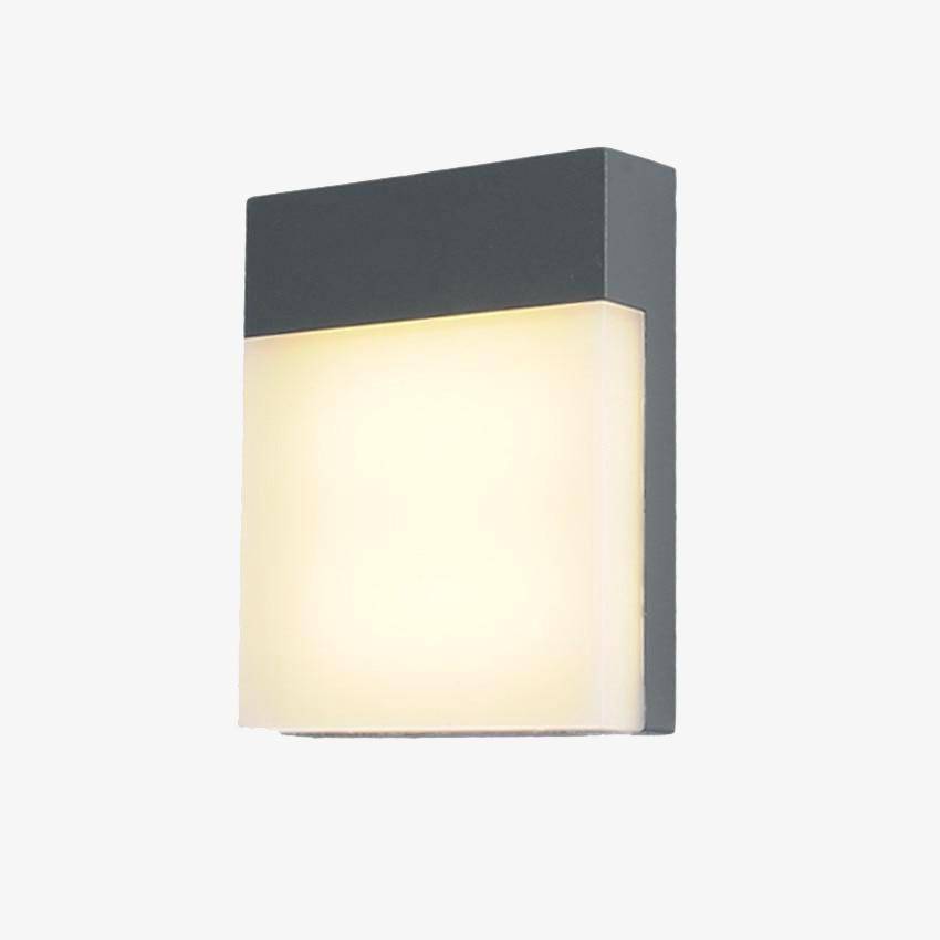 Vattentät LED-vägglampa i aluminium IP65 med modern rektangulär design