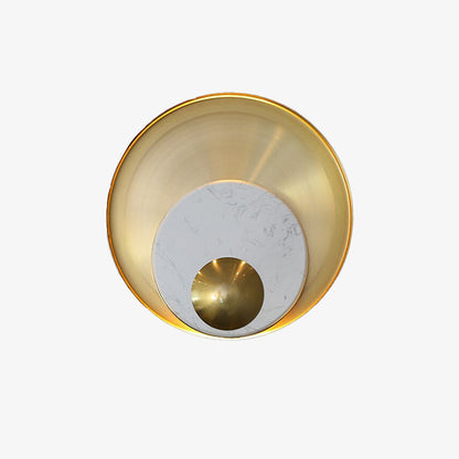 Modern rund vägglampa i marmor och metall med elegant LED-belysning