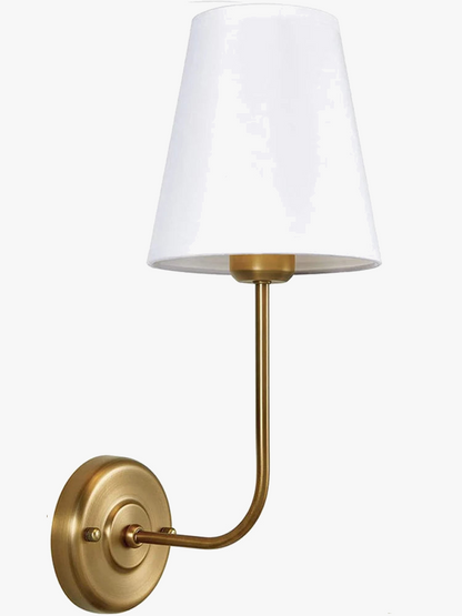 Modern vägglampa i tyg med dubbel ljuskälla för sovrum och vardagsrum