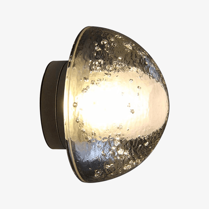 Vägglampa i kristall med glaskupa i Art Deco-stil