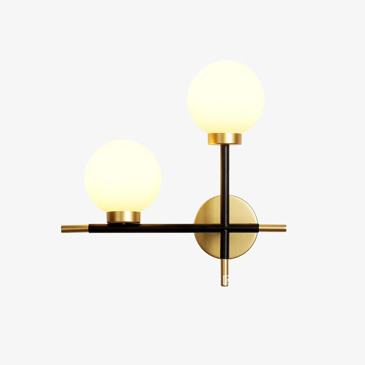 Vägglampa LED i metall med glaskupor och E27-fattning för vardagsrum