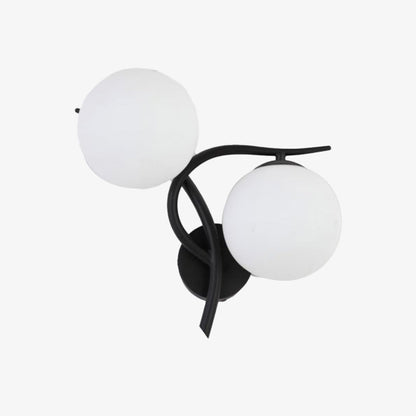 Vägglampa med dubbla glaskupor LED för vardagsrum och sovrum, svart/guld