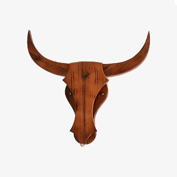 Vintage vägglampa i trä med hornformad design LED