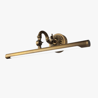 Vägglampa i vintagekoppar med LED-belysning för badrum och spegel