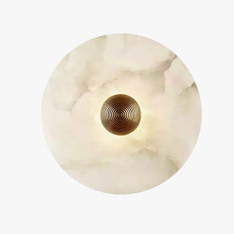 Rund vägglampa i marmor med minimalistisk LED-design