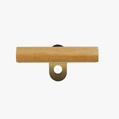 Nordisk roterbar vägglampa i trä – minimalistisk LED-lampa med strömbrytare