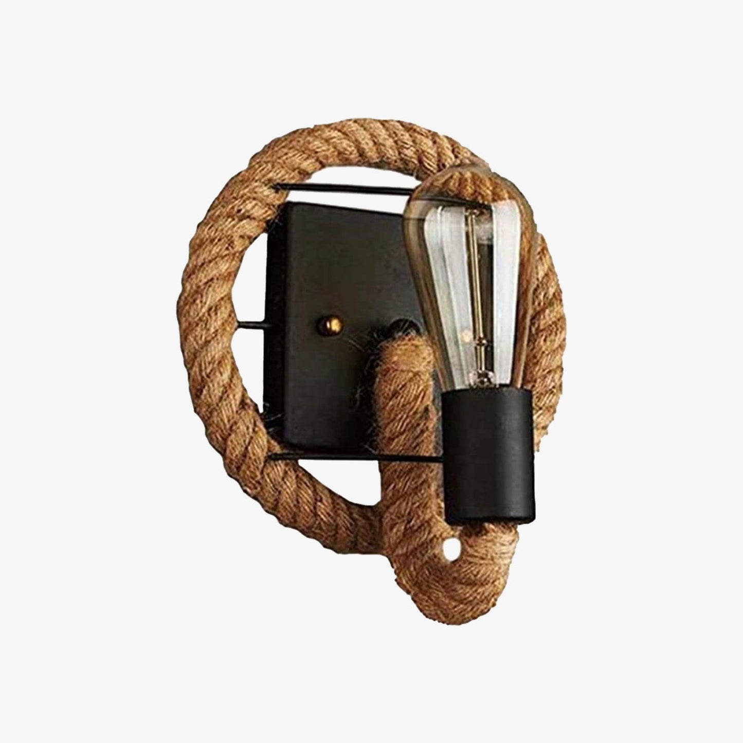 Rustik vägglampa med rep i vintage stil för sovrum och vardagsrum