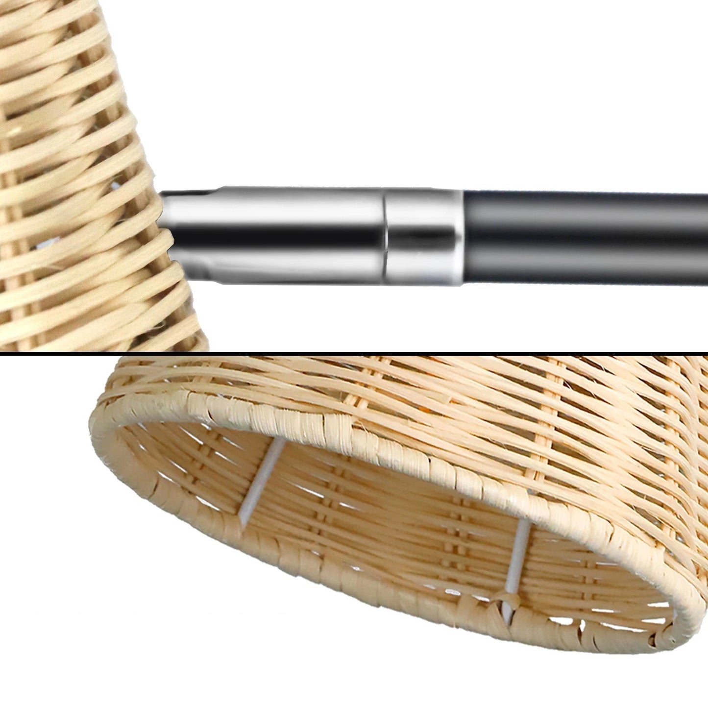 Vägglampa i rotting och trä för sovrum och vardagsrum