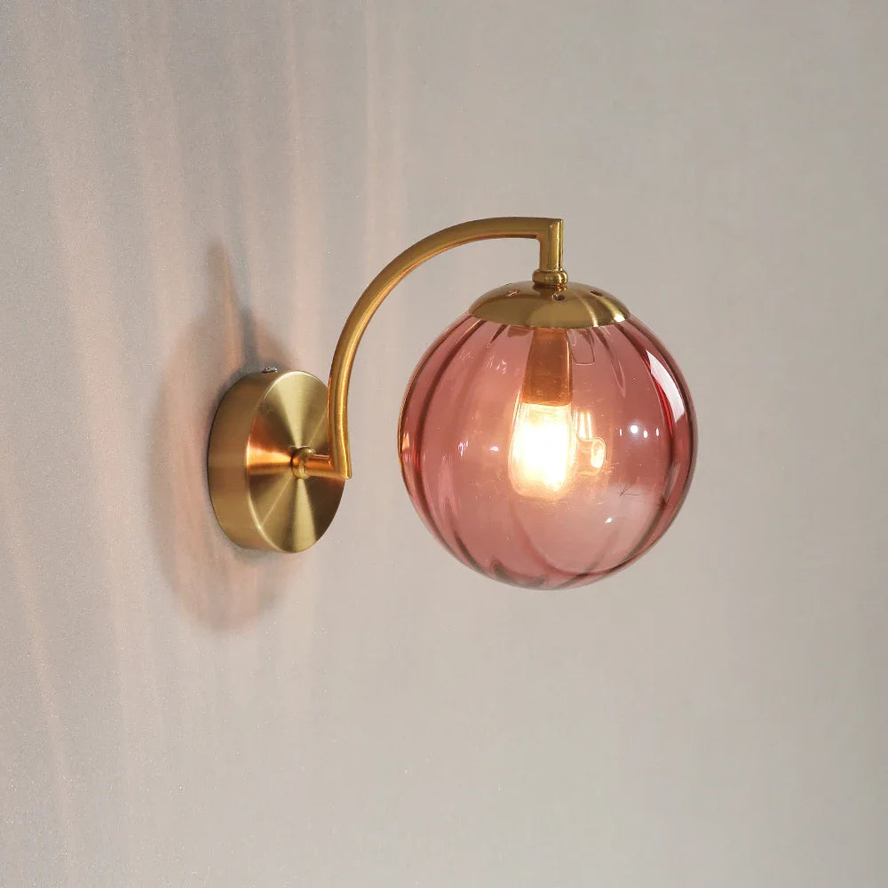 Modern vägglampa i glas och metall med LED för sovrum vardagsrum matsal