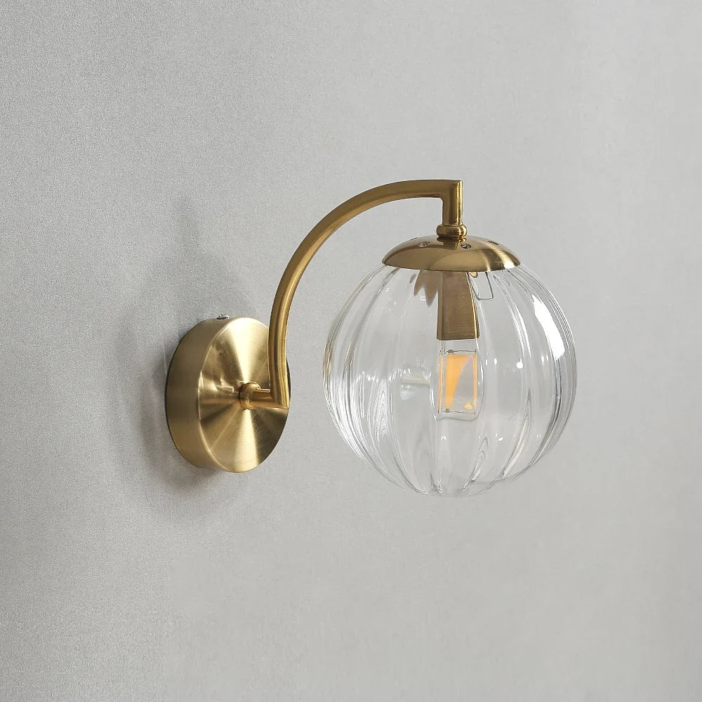 Modern vägglampa i glas och metall med LED för sovrum vardagsrum matsal