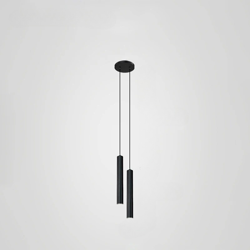 Minimalistisk cylinderformad LED pendellampa svart för sovrum matsal
