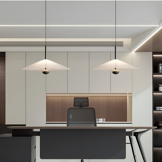Modern vit pendellampa i minimalistisk design för kök och vardagsrum