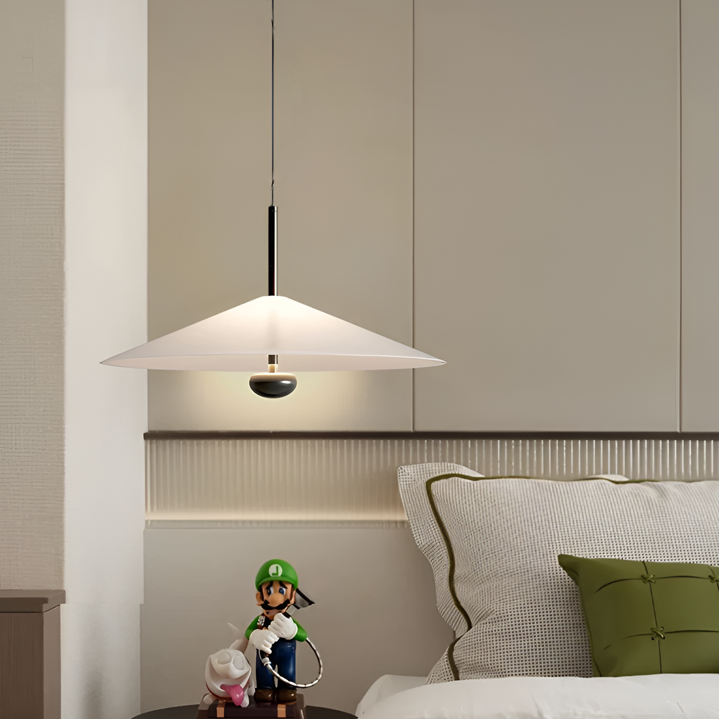 Modern vit pendellampa i minimalistisk design för kök och vardagsrum