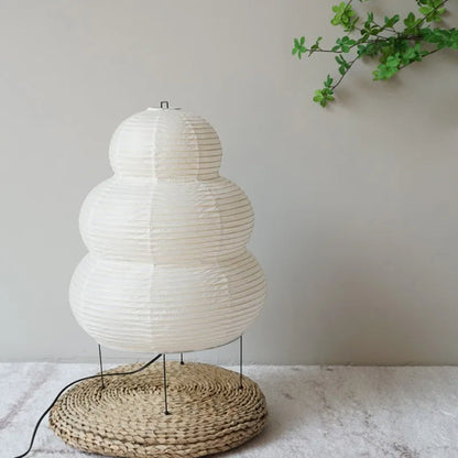 Japansk golvlampa i rispapper med konstnärlig design för vardagsrum sovrum