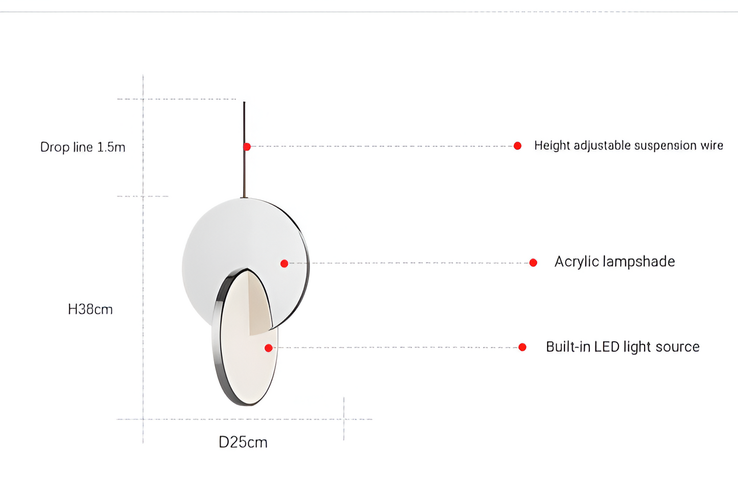 Nordisk LED pendellampa i dubbel rund design för matsal vardagsrum kök och hall