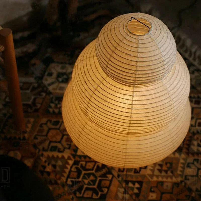 Japansk golvlampa i rispapper med konstnärlig design för vardagsrum sovrum