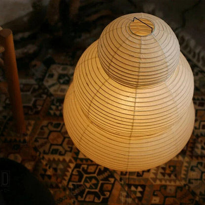 Japansk golvlampa i rispapper med konstnärlig design för vardagsrum sovrum