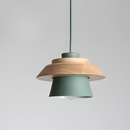 Nordisk taklampa i metall och trä med justerbar höjd för kök matsal vardagsrum