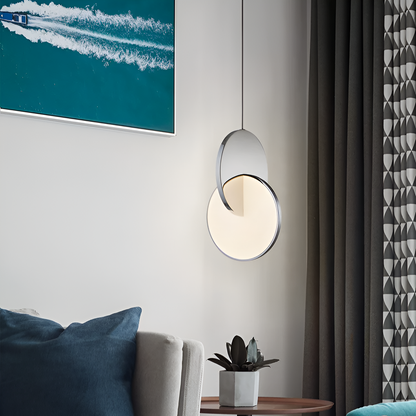 Nordisk LED pendellampa i dubbel rund design för matsal vardagsrum kök och hall