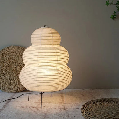 Japansk golvlampa i rispapper med konstnärlig design för vardagsrum sovrum