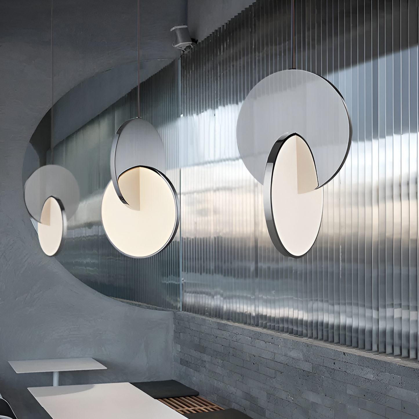 Nordisk LED pendellampa i dubbel rund design för matsal vardagsrum kök och hall