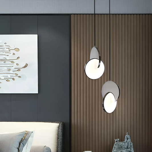 Nordisk LED pendellampa i dubbel rund design för matsal vardagsrum kök och hall