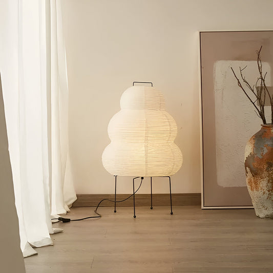 Japansk golvlampa i rispapper med konstnärlig design för vardagsrum sovrum